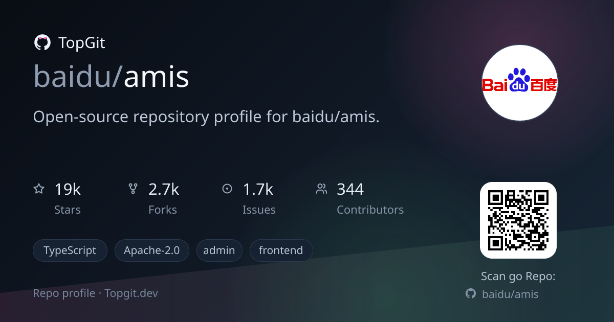 TopGit repo profile image for baidu/amis