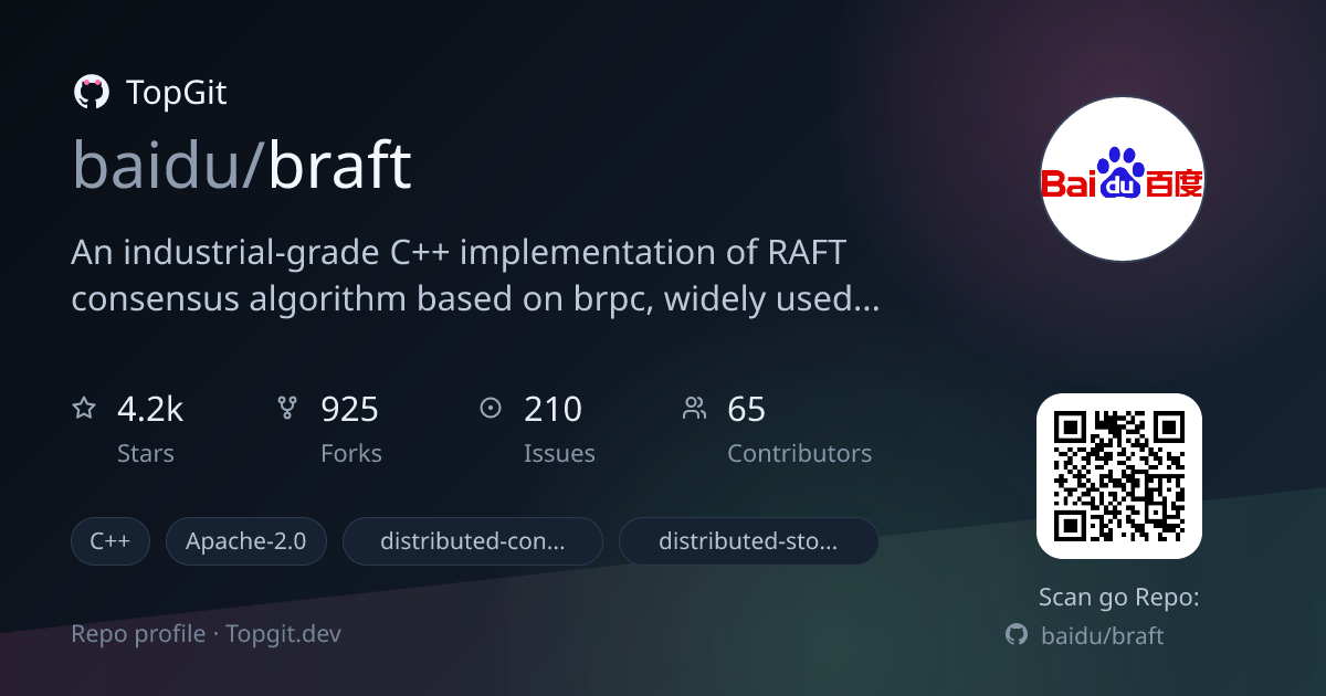 TopGit repo profile image for baidu/braft