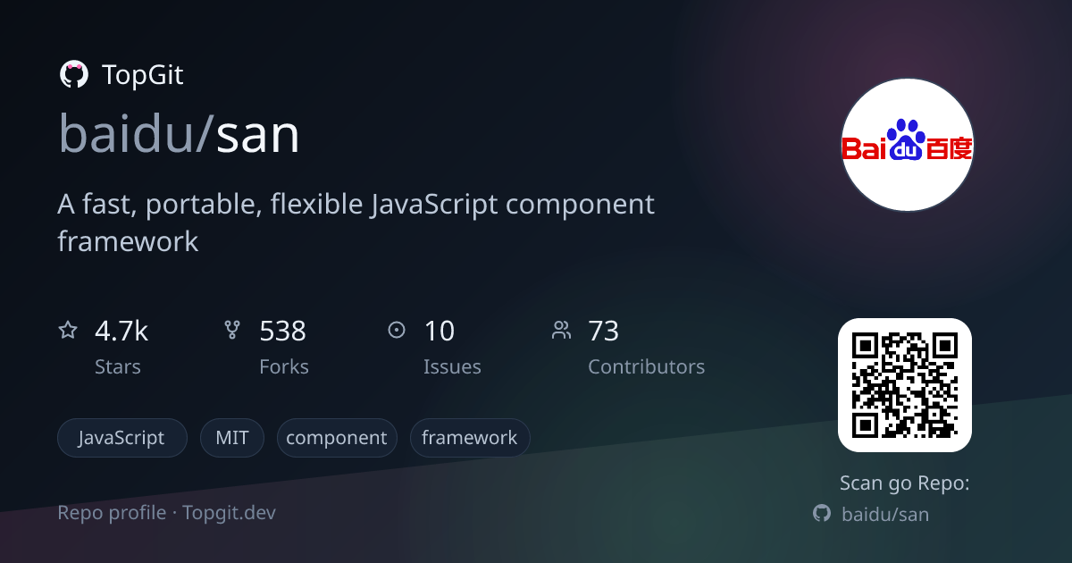 TopGit repo profile image for baidu/san