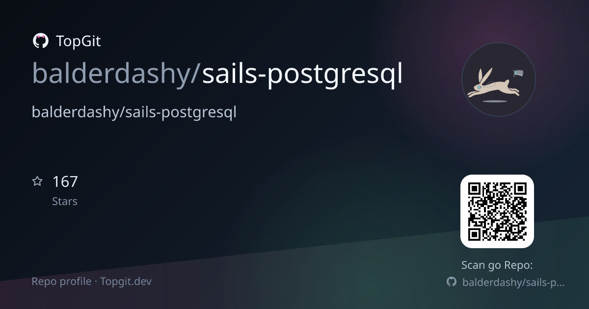 TopGit repo profile image for balderdashy/sails-postgresql