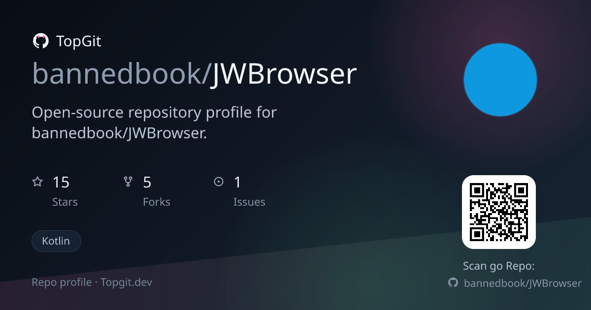 TopGit repo profile image for bannedbook/JWBrowser