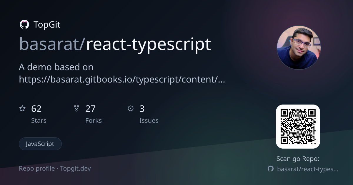TopGit repo profile image for basarat/react-typescript