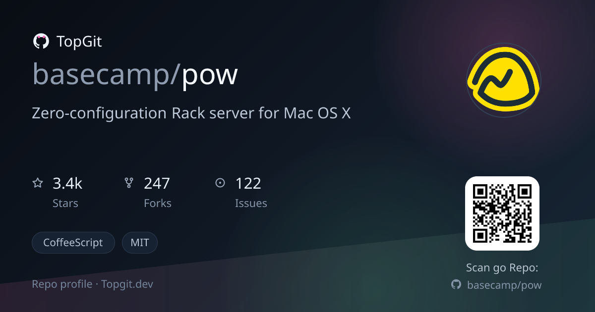 TopGit repo profile image for basecamp/pow