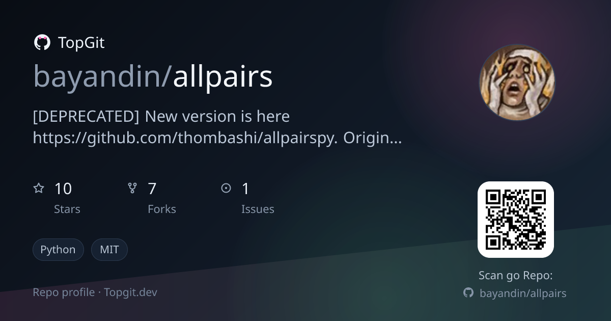 TopGit repo profile image for bayandin/allpairs