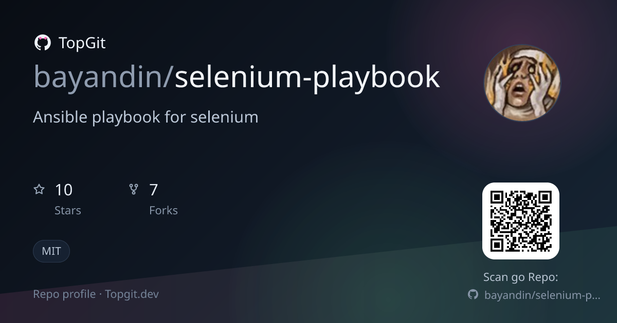 TopGit repo profile image for bayandin/selenium-playbook