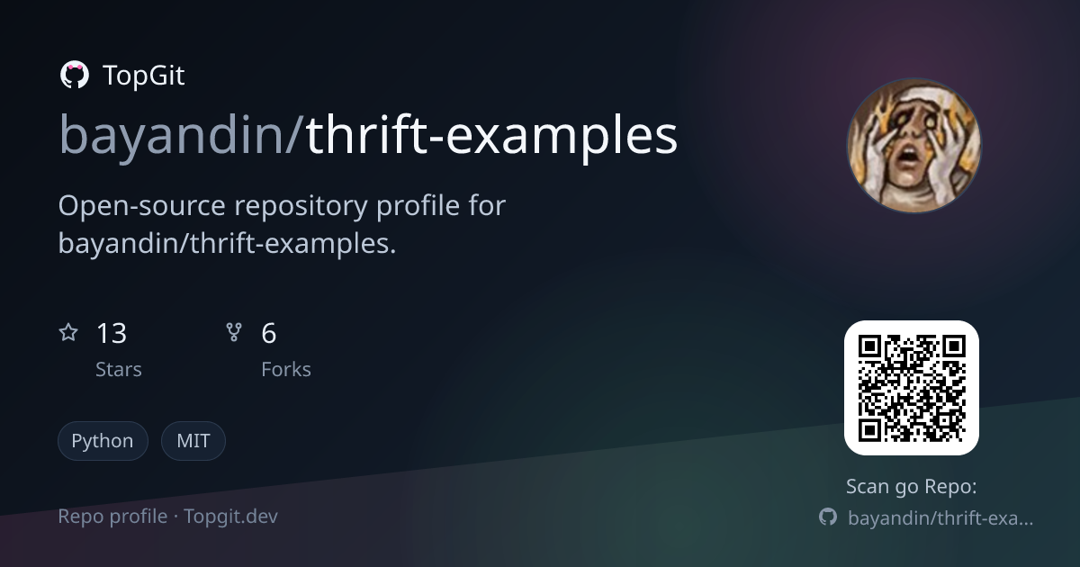 TopGit repo profile image for bayandin/thrift-examples