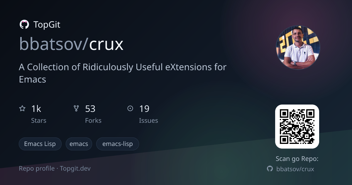 TopGit repo profile image for bbatsov/crux