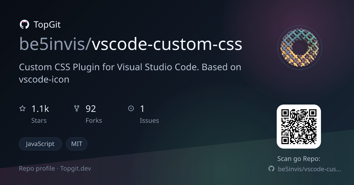 TopGit repo profile image for be5invis/vscode-custom-css