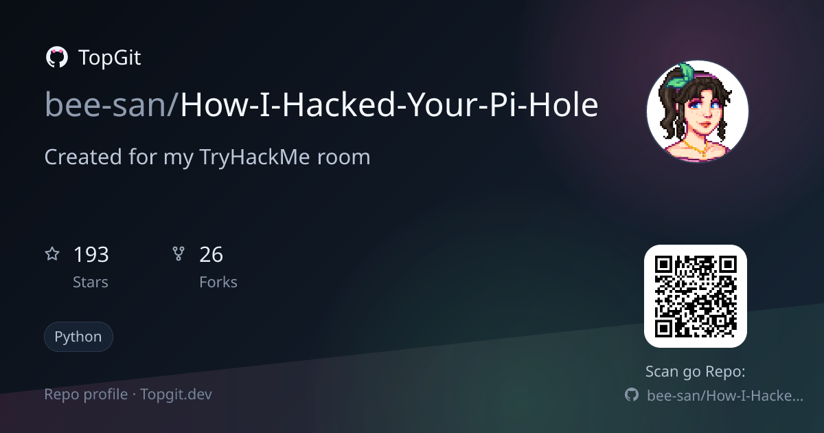 TopGit repo profile image for bee-san/How-I-Hacked-Your-Pi-Hole