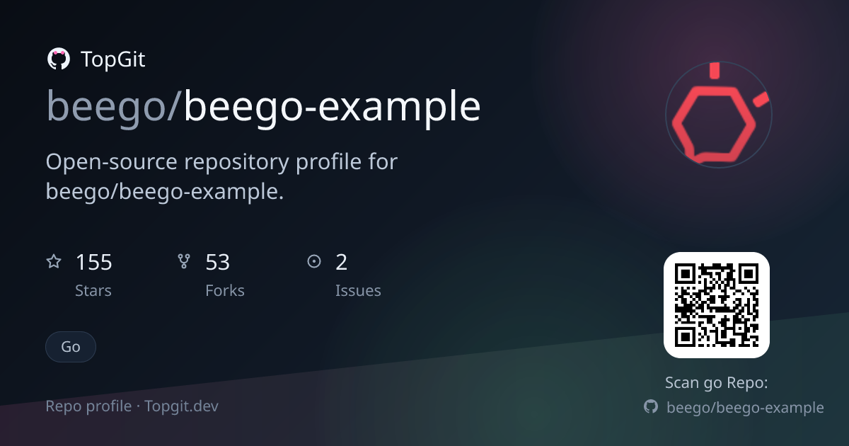 TopGit repo profile image for beego/beego-example
