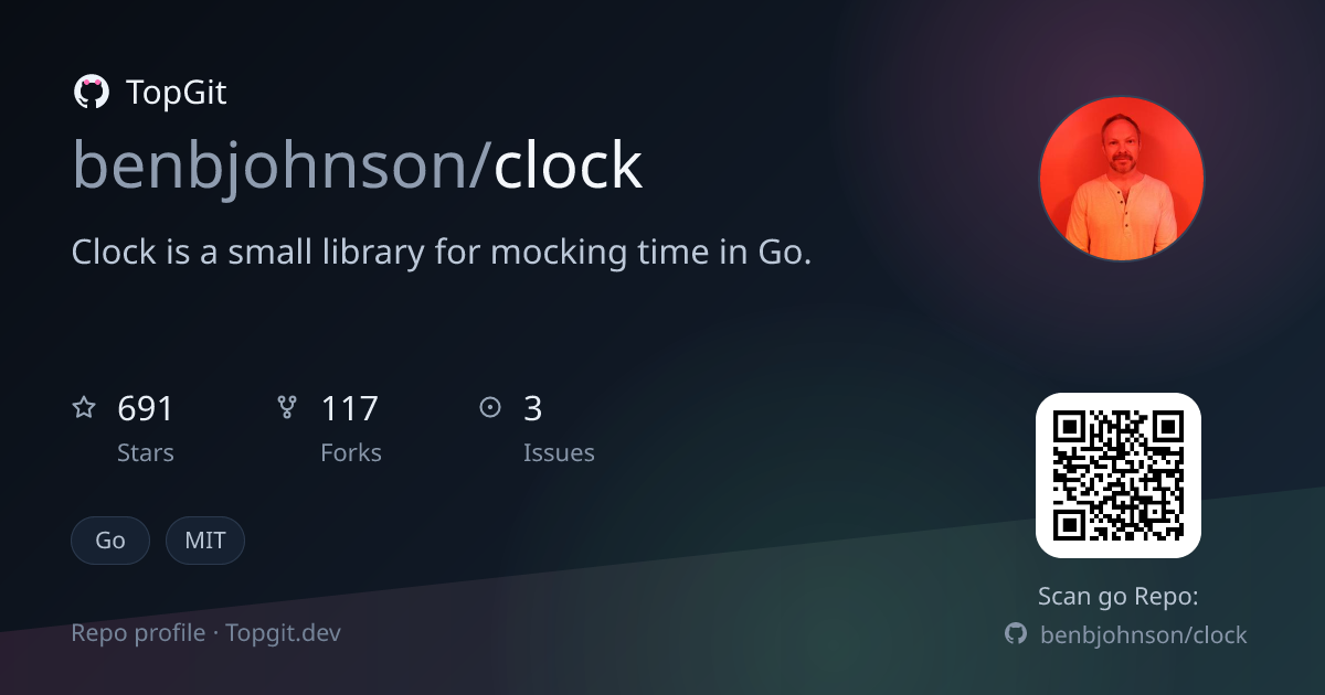 TopGit repo profile image for benbjohnson/clock