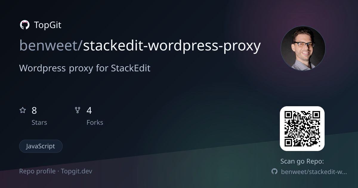 TopGit repo profile image for benweet/stackedit-wordpress-proxy