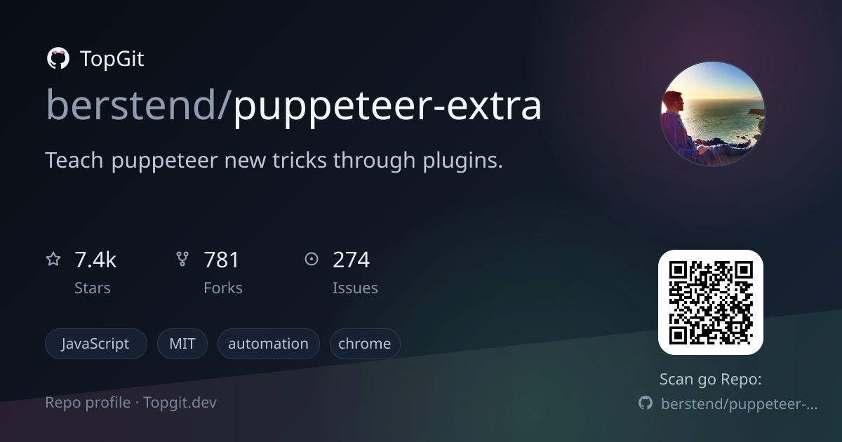 TopGit repo profile image for berstend/puppeteer-extra