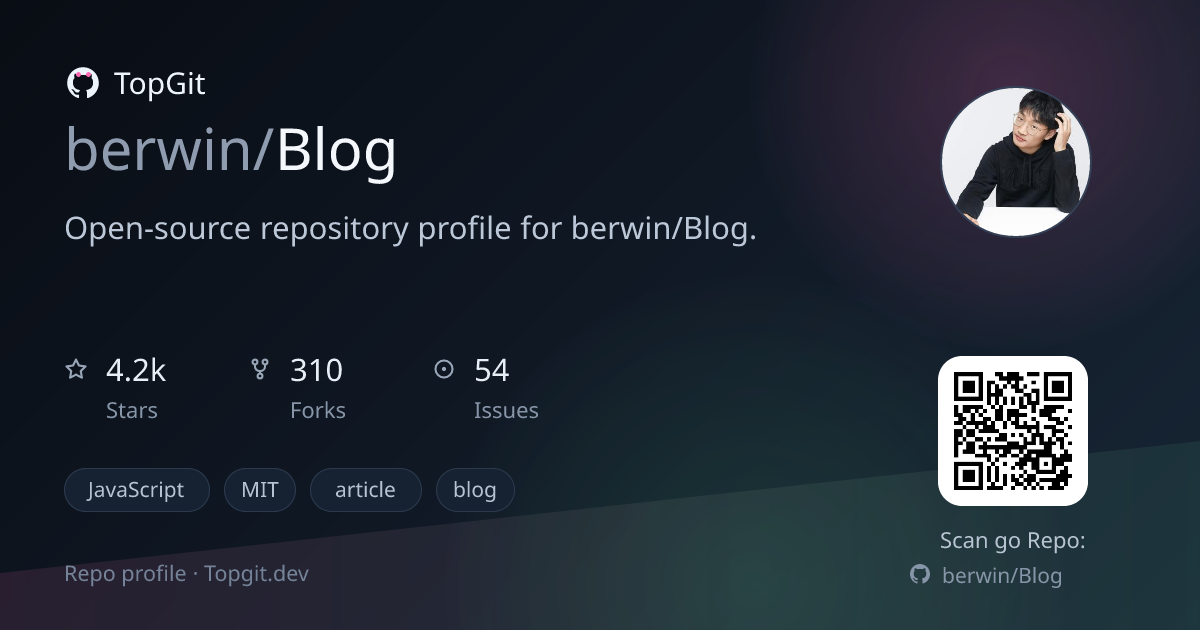 TopGit repo profile image for berwin/Blog