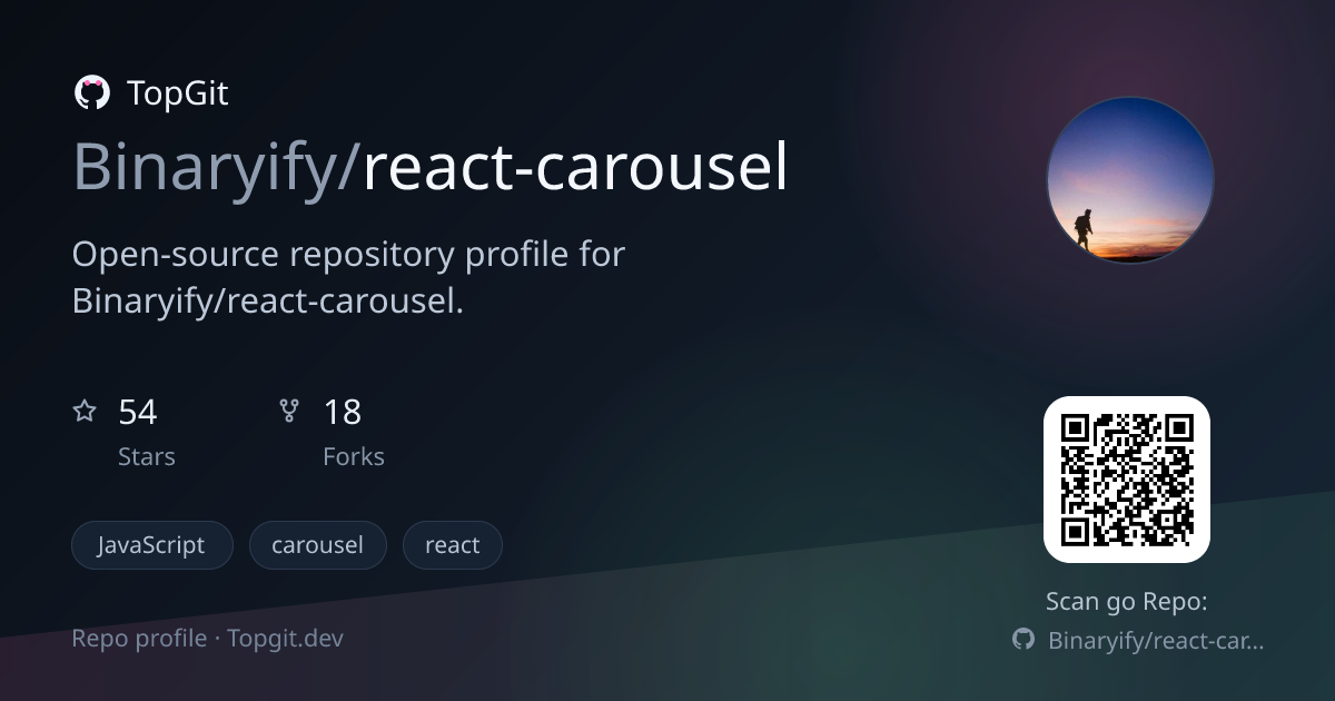 TopGit repo profile image for Binaryify/react-carousel