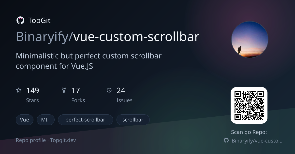 TopGit repo profile image for Binaryify/vue-custom-scrollbar
