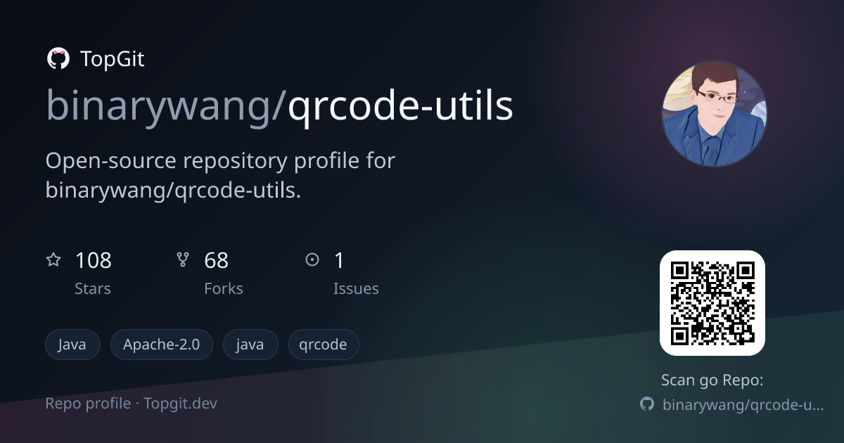 TopGit repo profile image for binarywang/qrcode-utils