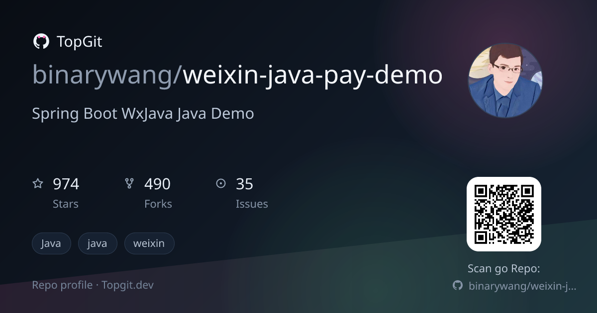 TopGit repo profile image for binarywang/weixin-java-pay-demo