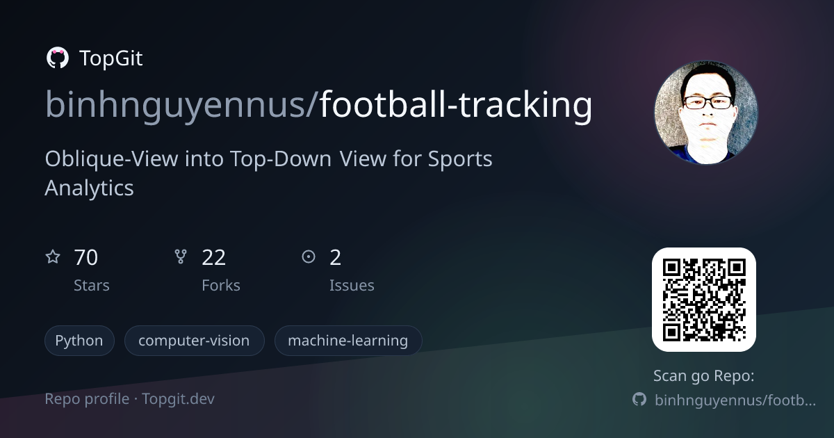 TopGit repo profile image for binhnguyennus/football-tracking