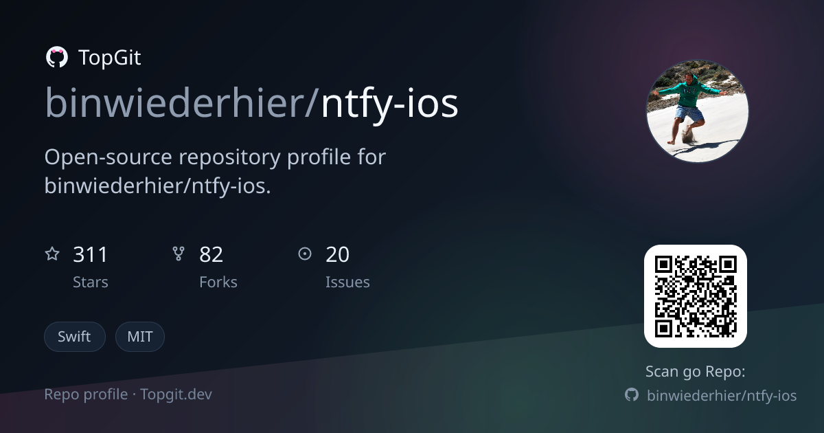 TopGit repo profile image for binwiederhier/ntfy-ios