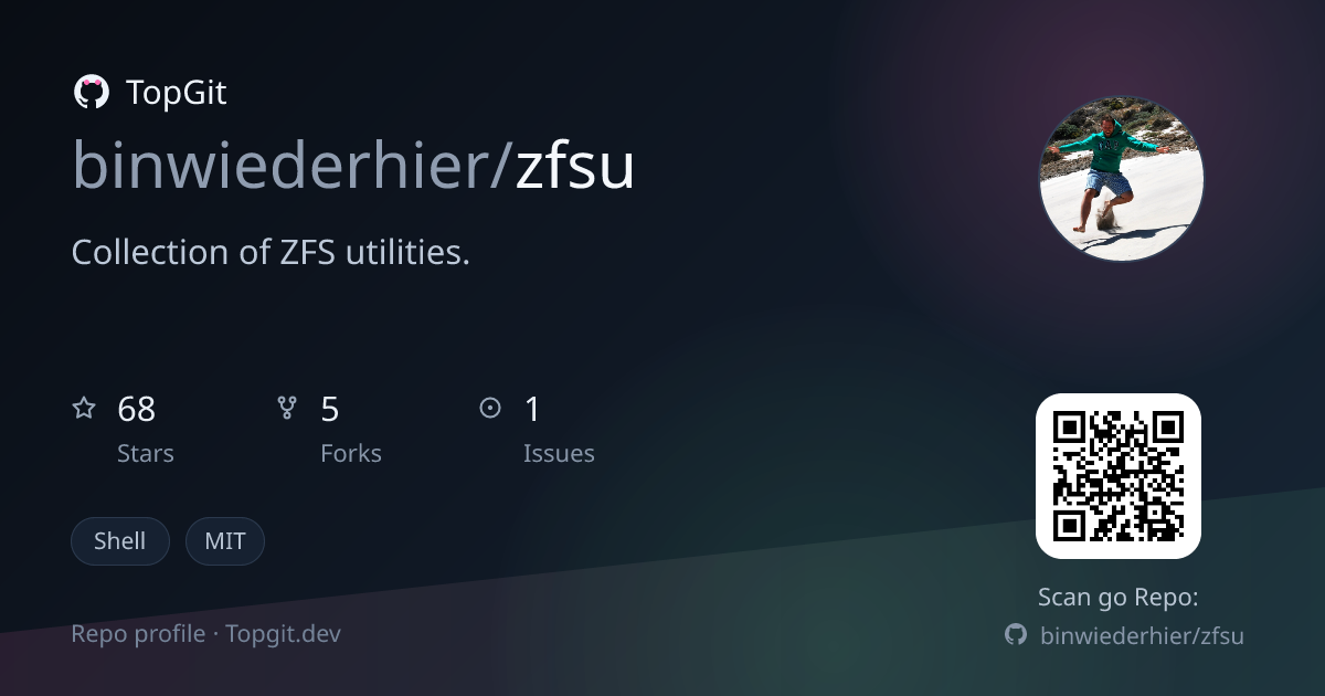 TopGit repo profile image for binwiederhier/zfsu
