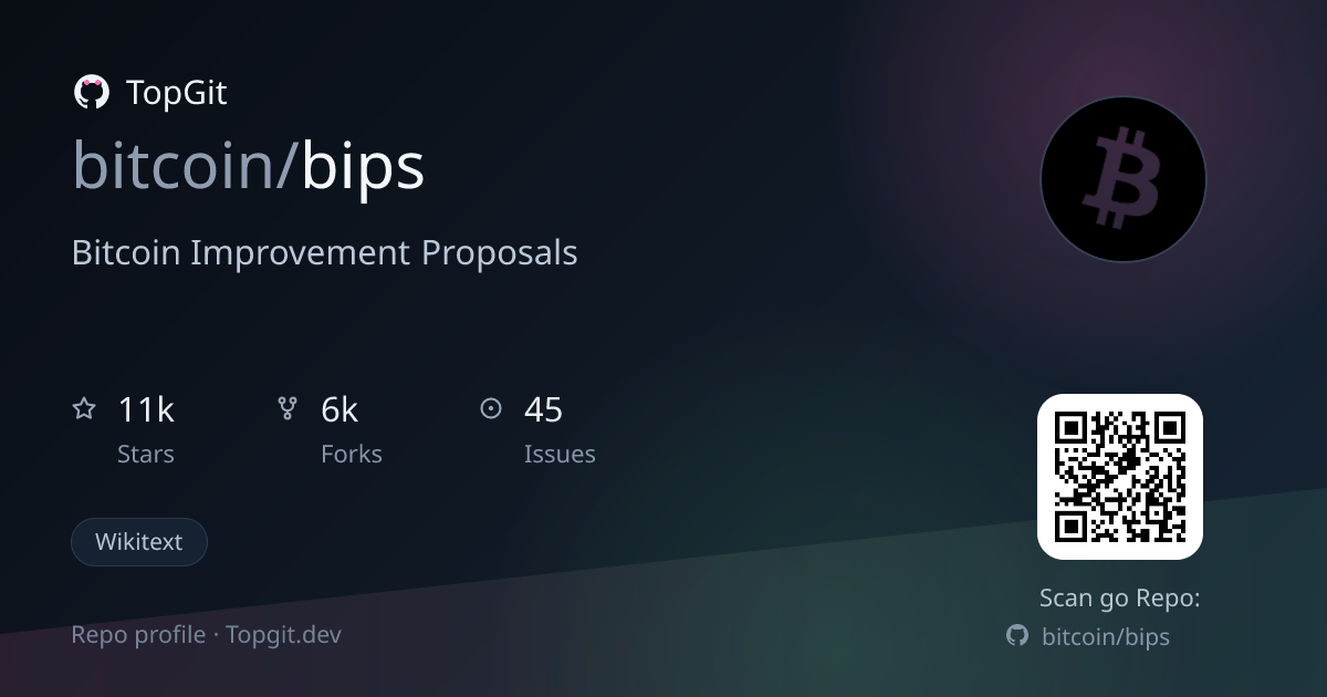 TopGit repo profile image for bitcoin/bips
