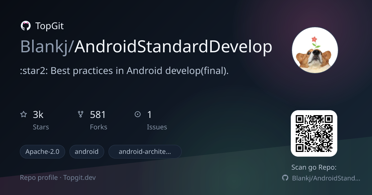 TopGit repo profile image for Blankj/AndroidStandardDevelop