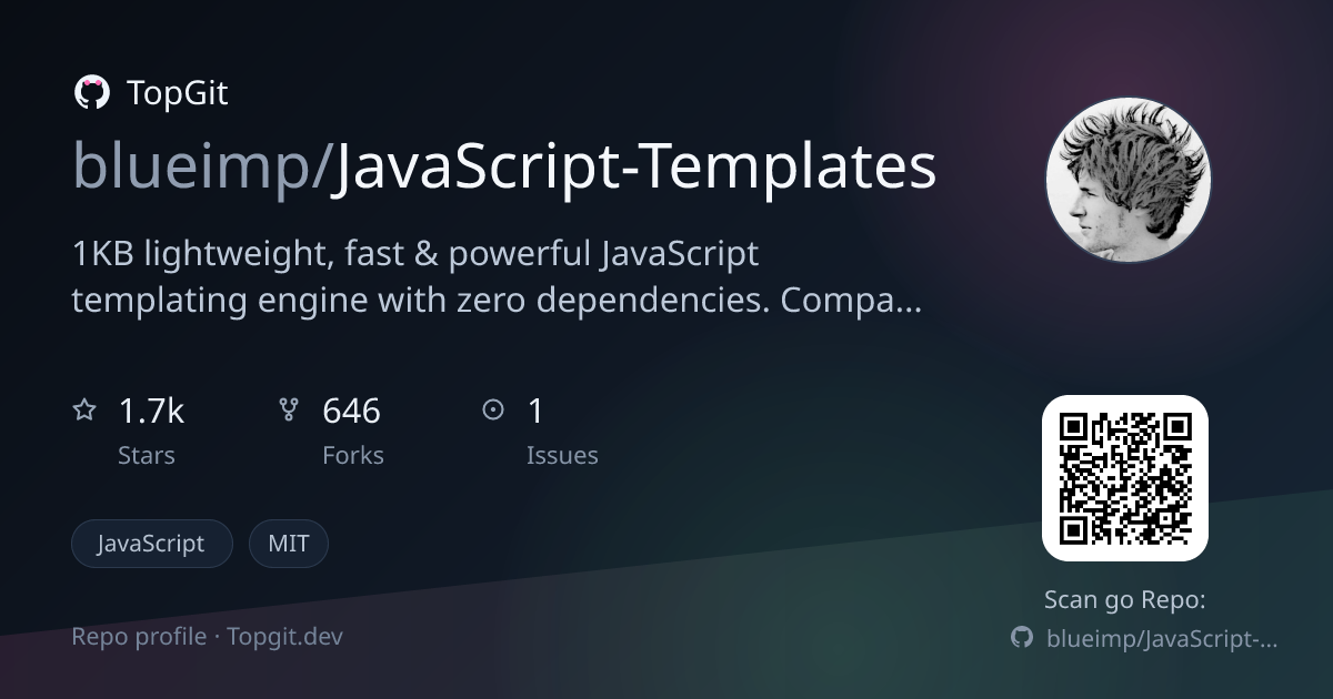 TopGit repo profile image for blueimp/JavaScript-Templates