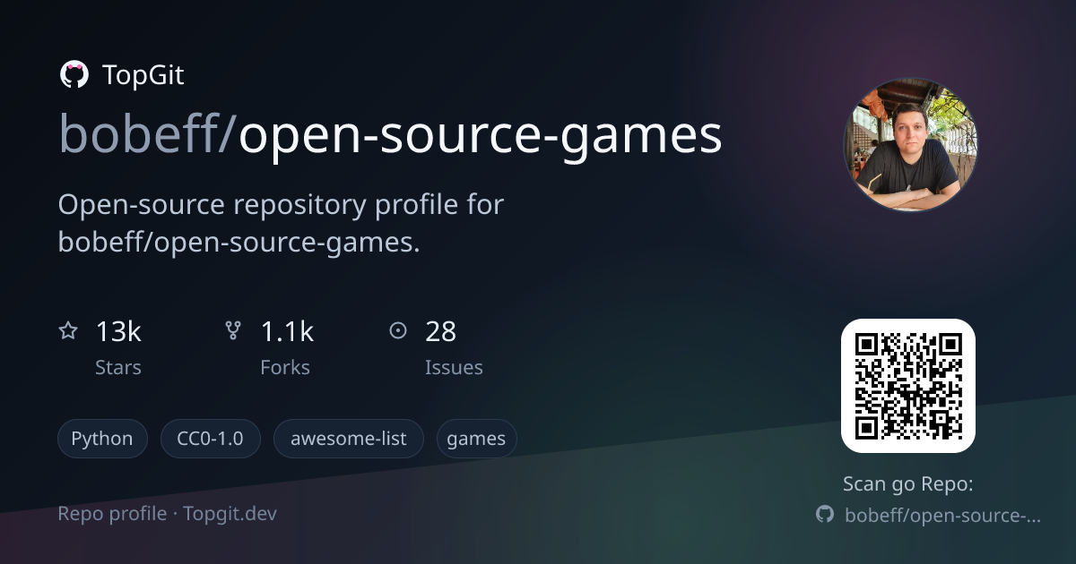 TopGit repo profile image for bobeff/open-source-games