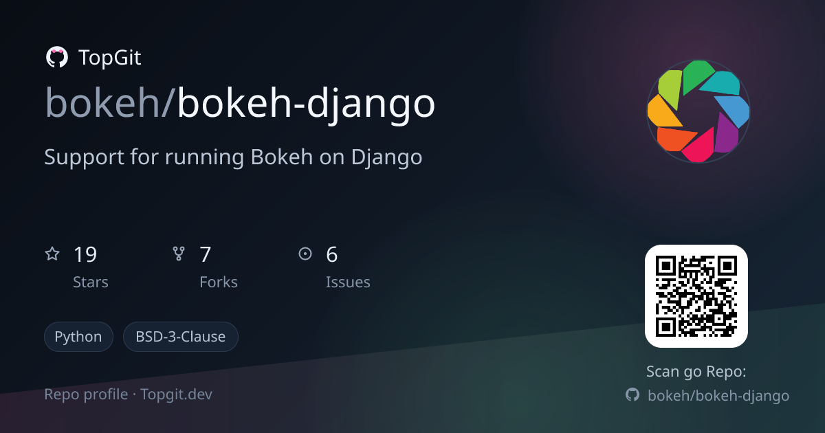 TopGit repo profile image for bokeh/bokeh-django