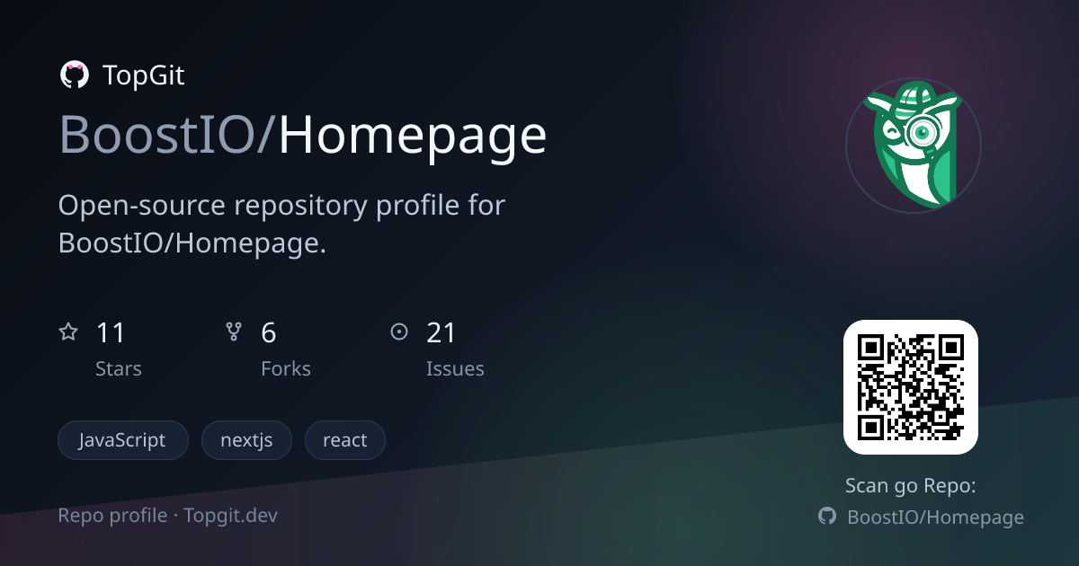 TopGit repo profile image for BoostIO/Homepage