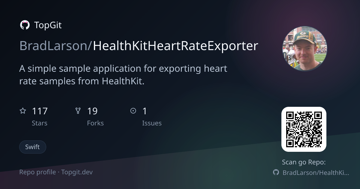 TopGit repo profile image for BradLarson/HealthKitHeartRateExporter