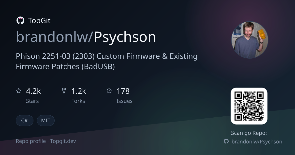 TopGit repo profile image for brandonlw/Psychson