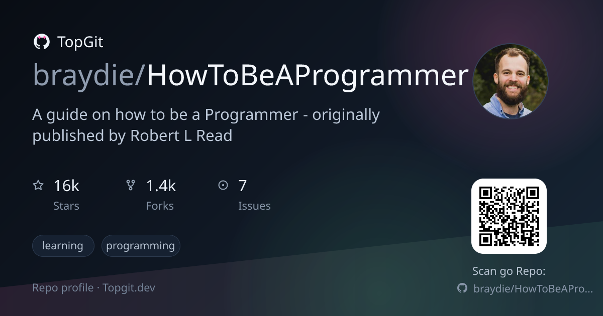 TopGit repo profile image for braydie/HowToBeAProgrammer