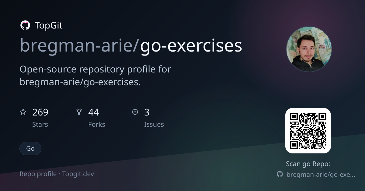 TopGit repo profile image for bregman-arie/go-exercises