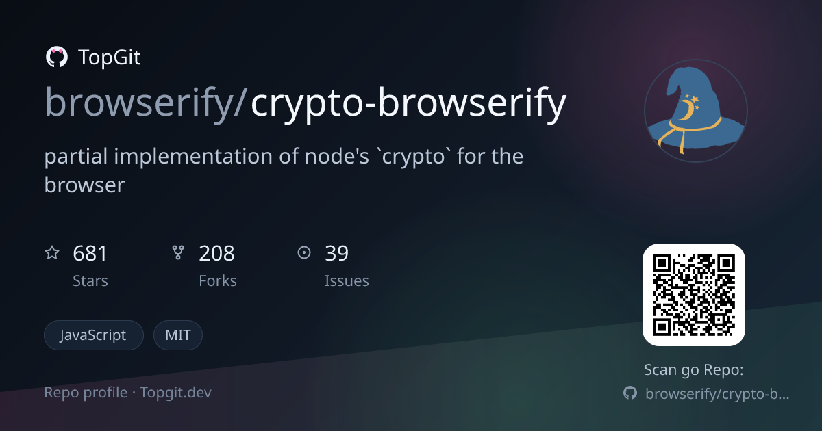 TopGit repo profile image for browserify/crypto-browserify