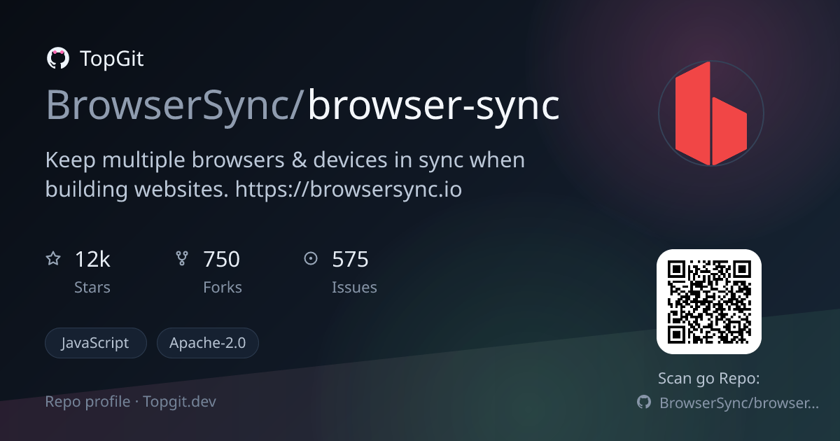 TopGit repo profile image for BrowserSync/browser-sync