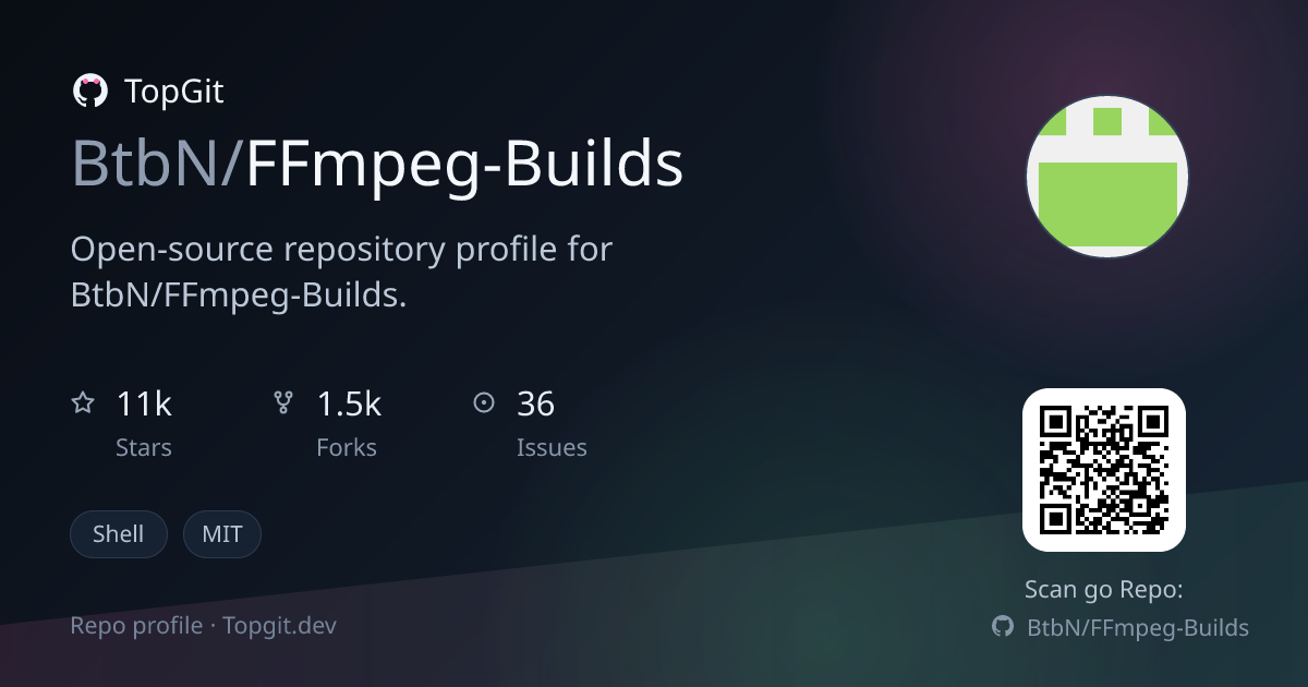 TopGit repo profile image for BtbN/FFmpeg-Builds