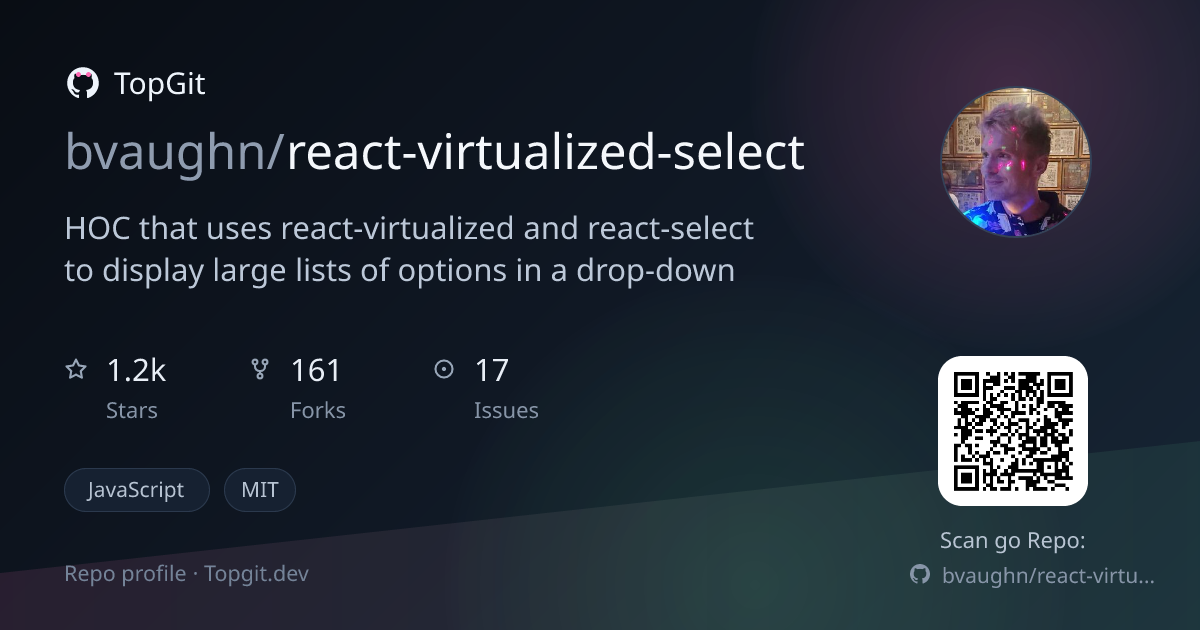 TopGit repo profile image for bvaughn/react-virtualized-select