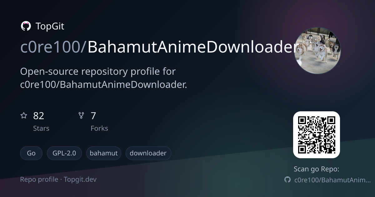 TopGit repo profile image for c0re100/BahamutAnimeDownloader