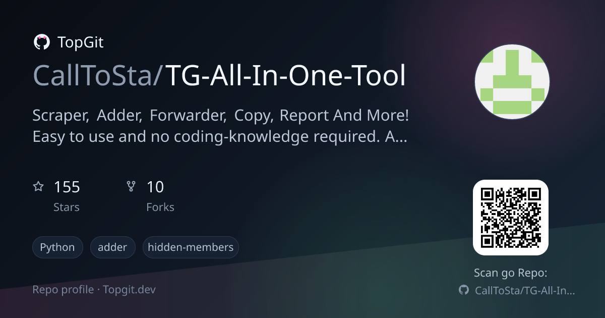 TopGit repo profile image for CallToSta/TG-All-In-One-Tool