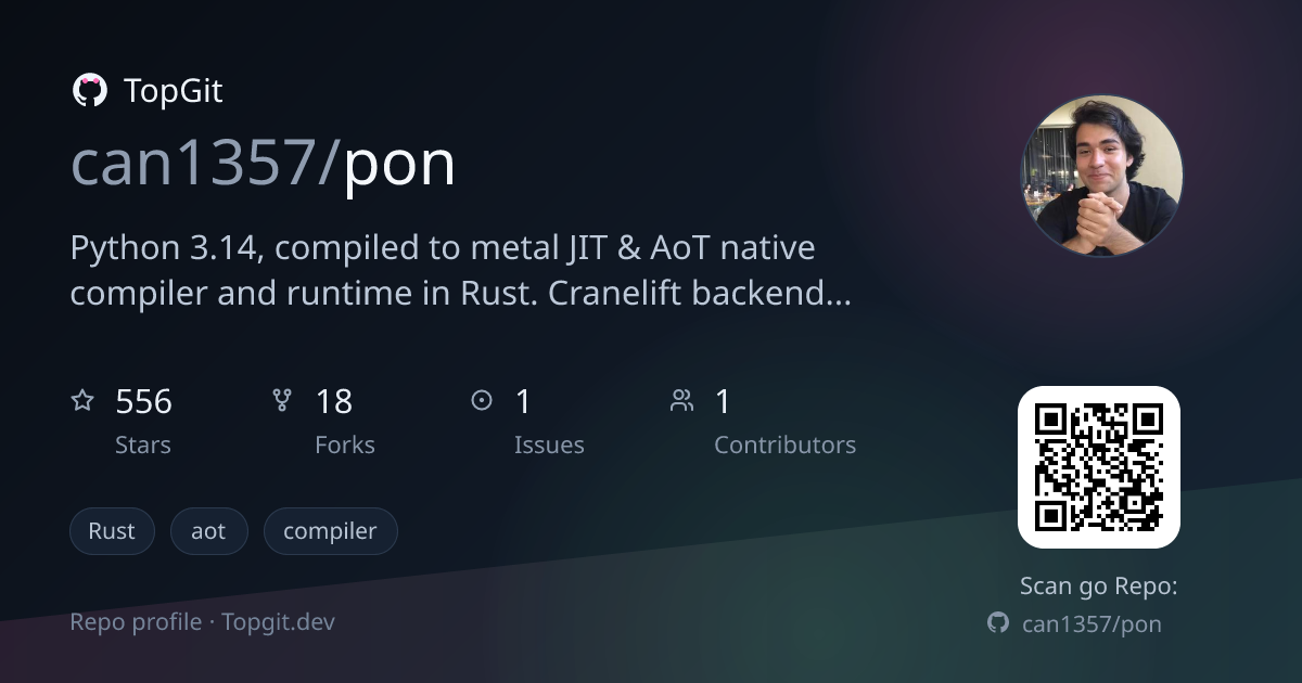 TopGit repo profile image for can1357/pon