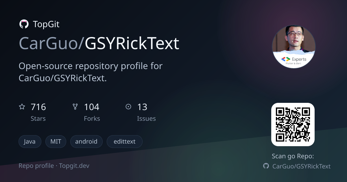 TopGit repo profile image for CarGuo/GSYRickText