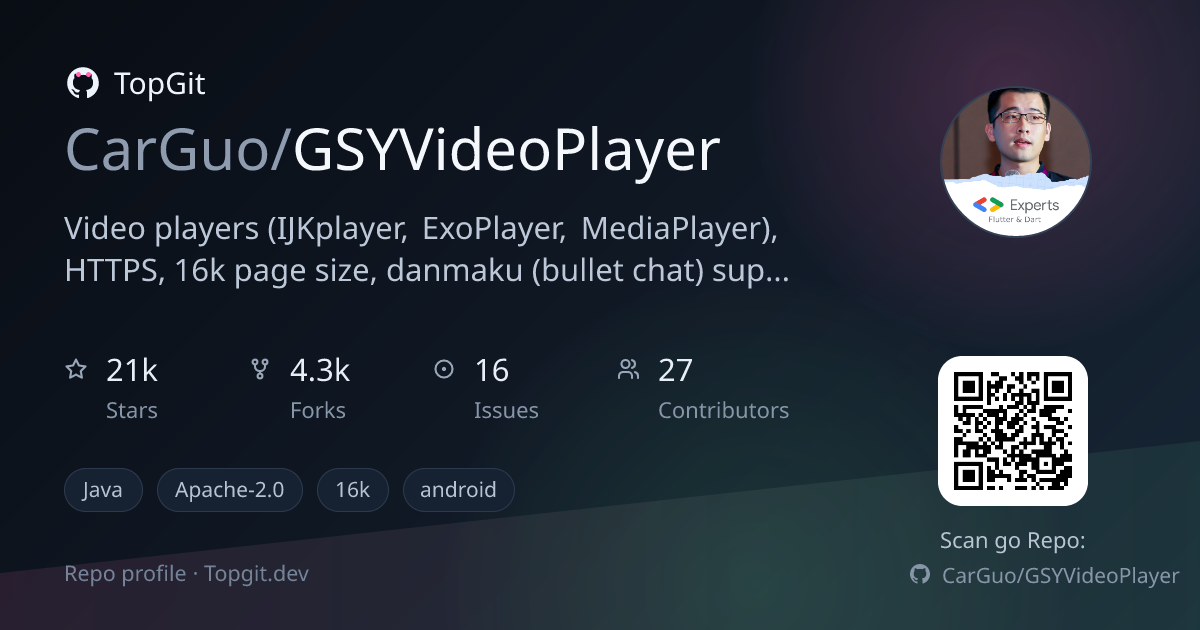 TopGit repo profile image for CarGuo/GSYVideoPlayer