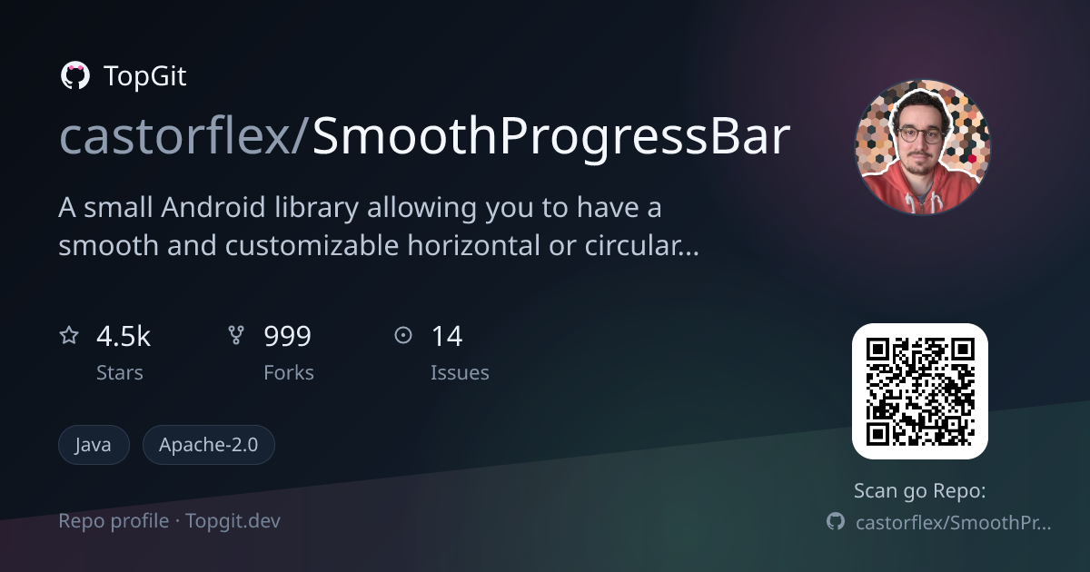 TopGit repo profile image for castorflex/SmoothProgressBar