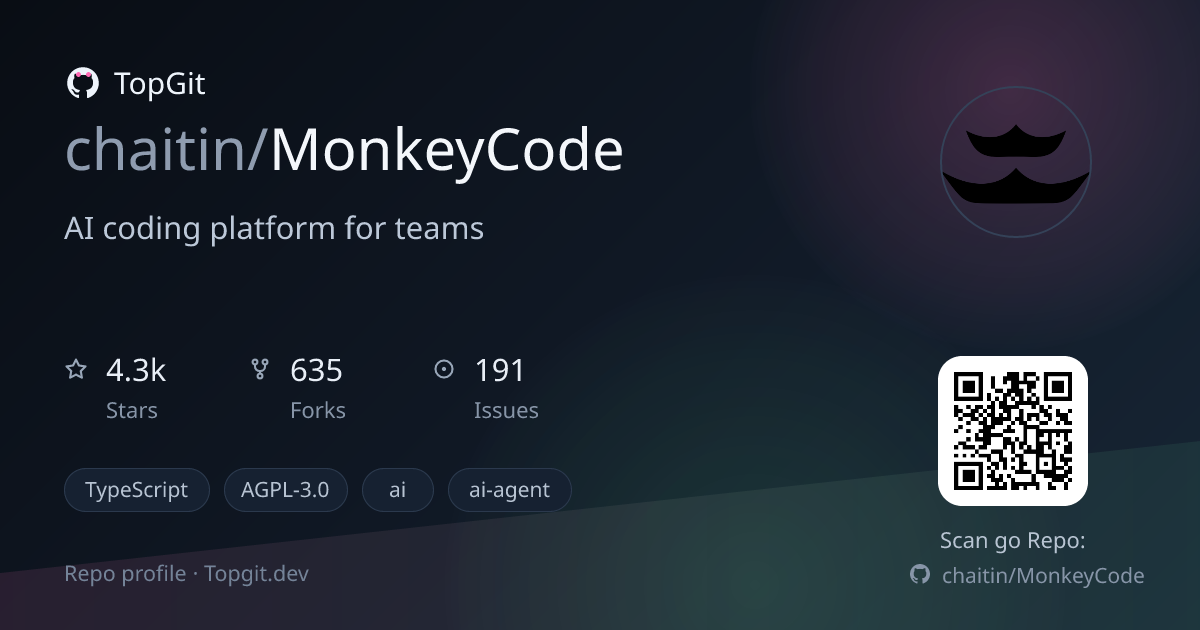 TopGit repo profile image for chaitin/MonkeyCode