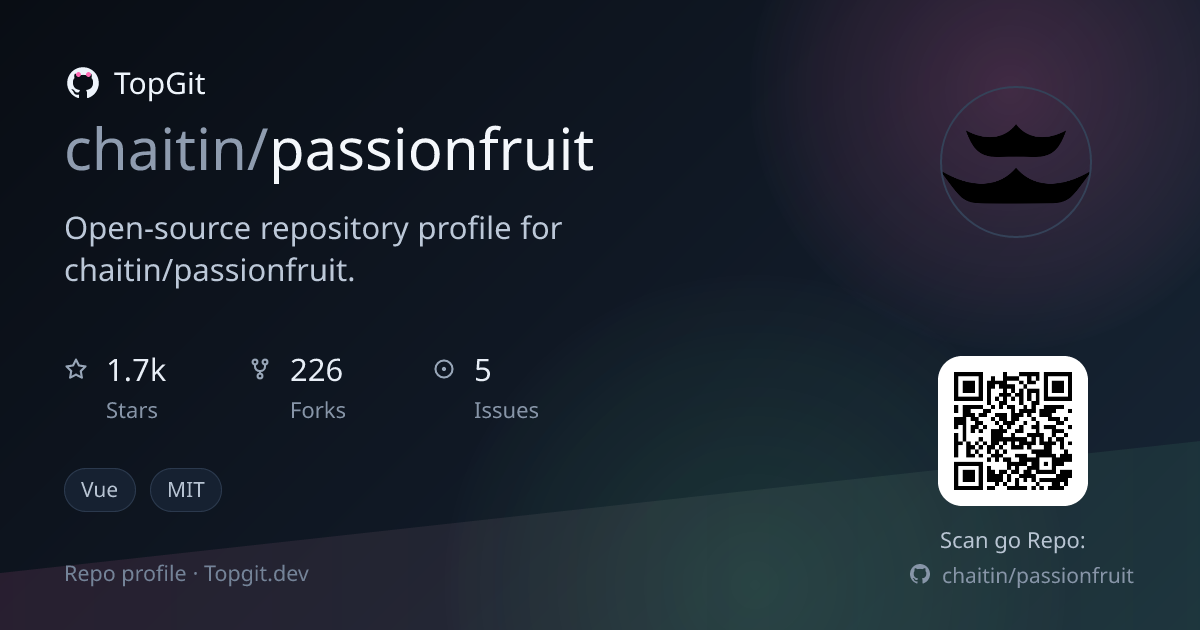 TopGit repo profile image for chaitin/passionfruit