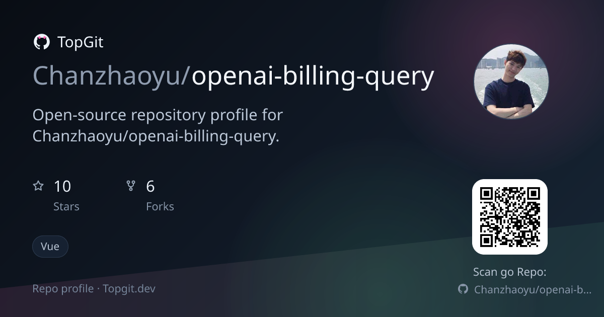 TopGit repo profile image for Chanzhaoyu/openai-billing-query