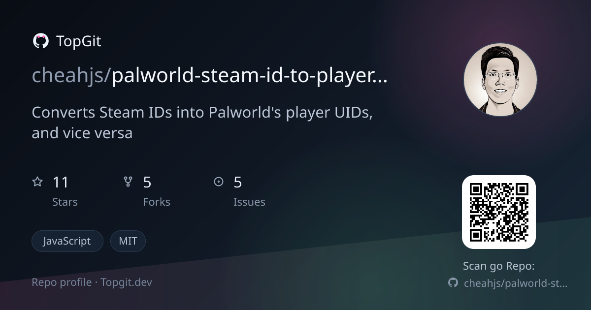 TopGit repo profile image for cheahjs/palworld-steam-id-to-player-uid