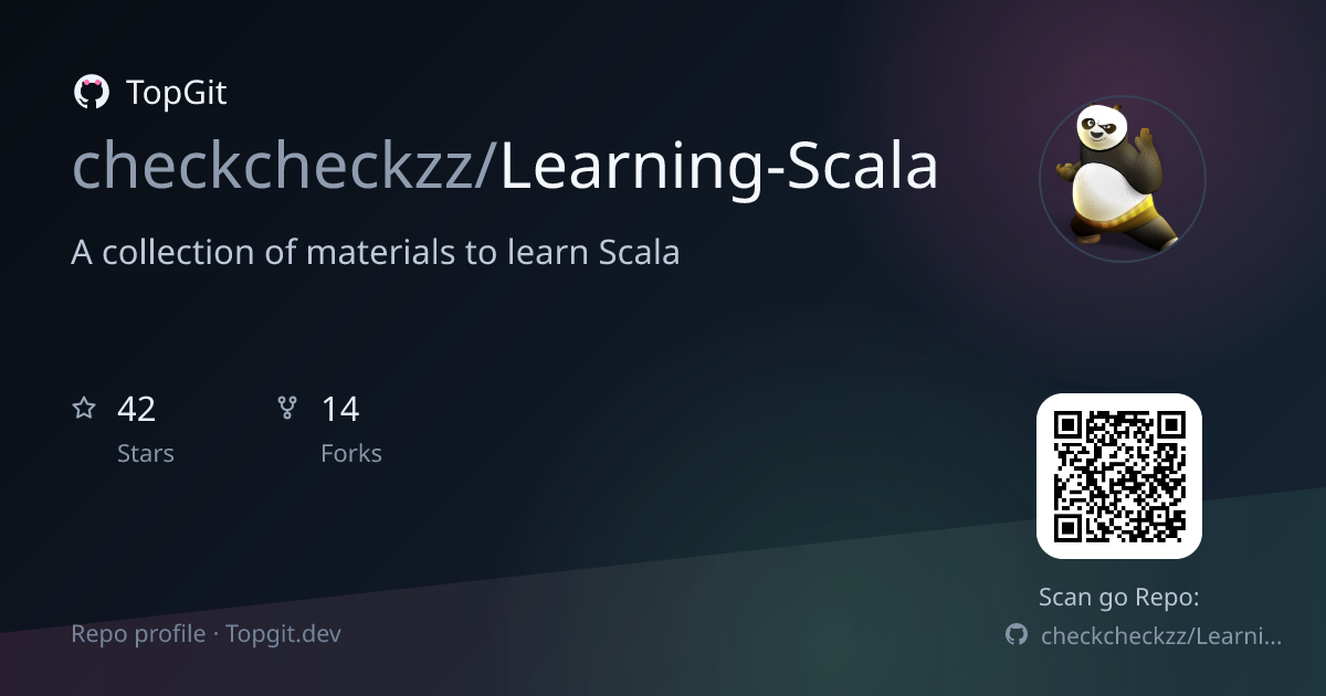 TopGit repo profile image for checkcheckzz/Learning-Scala